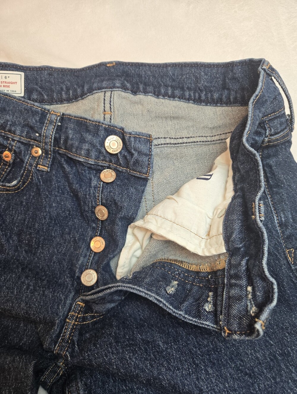 GAP Jeans 28/6P Cheeky Straight High Rise Button Fly Women's Classic Denim - Picture 5 of 7